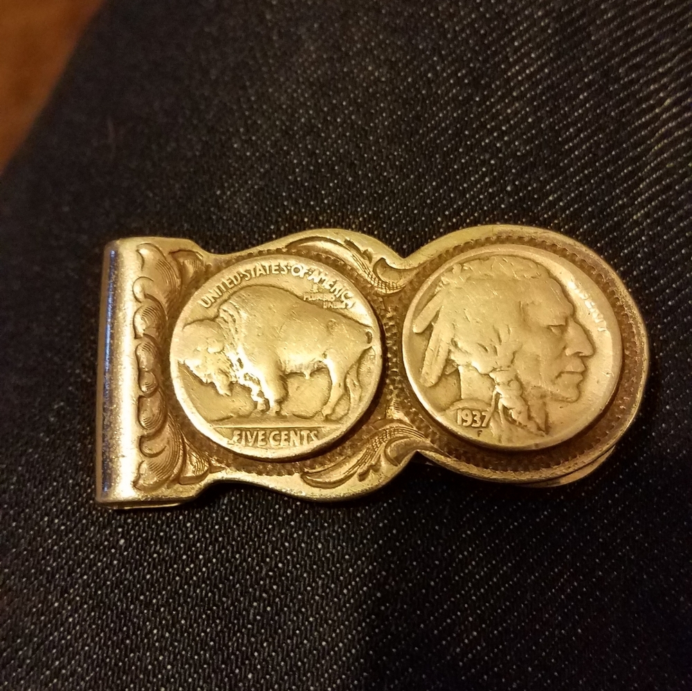 Vintage solid silver money clip